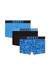 Blue Three-pack cotton trunks with bold logos