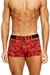 Red Three-pack cotton trunks with bold logos