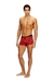 Red Three-pack cotton trunks with bold logos