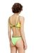 Green Regular Fit Nylon Bikini Top With Sporty Stripes