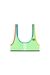 Green Regular Fit Nylon Bikini Top With Sporty Stripes