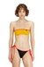 Orange Regular Fit Color-Block Bandeau Bikini Top
