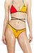 Orange Regular Fit Color-Block Bikini Bottoms