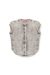 Grey Short-sleeve denim shirt with athletic stripes
