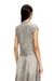 Grey Short-sleeve denim shirt with athletic stripes