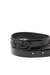 Black 2 cm leather belt with crystal buckle