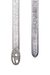 Silver 2 cm leather belt with crystal buckle