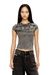 Grey Slim Fit top with denim applications