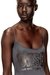 Grey Slim Fit Mini dress in viscose with thin straps