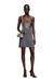 Grey Slim Fit Mini dress in viscose with thin straps