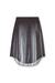 Black Regular Fit Satin midi skirt with asymmetrical hem