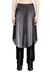 Black Regular Fit Satin midi skirt with asymmetrical hem