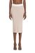 Beige Ribbed knit skirt with contrast waistband