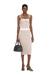 Beige Ribbed knit skirt with contrast waistband