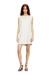 White Regular Fit Short cotton dress with embossed chain