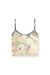 Green Nylon Skinny Fit Top With All-Over Camou And Crystal Details