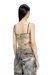 Green Nylon Skinny Fit Top With All-Over Camou And Crystal Details