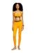 Orange Microfibre leggings with cut-off logo
