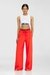 Red Cotton Terry Sweatpants With Logo Waistband