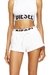 White Short pants in cotton Terry with Diesel logo