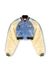 Blue Cropped satin souvenir jacket