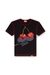 Black Slim cotton T-shirt with cherry print Black