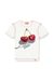 White Slim cotton T-shirt with cherry print White