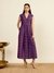 Purple Yarn Dyed Check Midi Dress