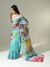 Blue Hibiscus Saree