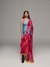 Cyan Roses Saree