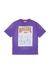 Violet Cotton T-shirt with flocked Diesel graphic print