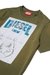 Green Cotton T-shirt with flocked Diesel graphic print