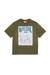 Green Cotton T-shirt with flocked Diesel graphic print