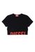 Black Crop top with cut-off logo