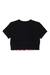 Black Crop top with cut-off logo
