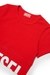 Red Crop top with cut-off logo