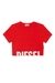 Red Crop top with cut-off logo