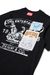Black T-shirt with vintage-style print