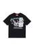 Black T-shirt with vintage-style print