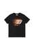 Black Cotton T-shirt with flocked print