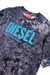 Blue Cotton T-shirt with all-over worn print