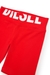 Red Stretchy shorts with cut-off logo