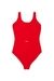 Red Swimsuit in solid colour with maxi logo