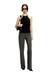 Black Halter top in cool wool with cut-out Oval D