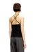 Black Halter top in cool wool with cut-out Oval D