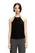 Black Halter top in cool wool with cut-out Oval D
