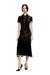Black Midi polo dress in reverse-printed knit