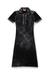 Black Midi polo dress in reverse-printed knit