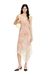 Multicolor Midi slip dress with floral print and lace trim