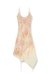 Multicolor Midi slip dress with floral print and lace trim